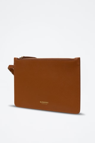 Pochette en cuir Grain Leather - Marron
