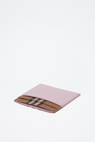 Porte-cartes en cuir Check - Rose