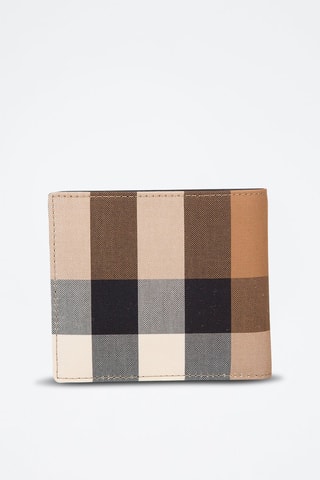 Portefeuille Ms Cc Bill Coin Check Bin - Noir, beige et rose