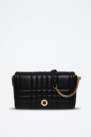 Sac bandoulière en cuir Quilted - Noir