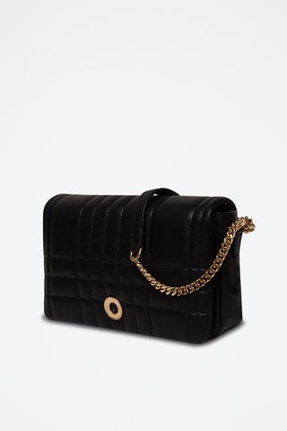 Sac bandoulière en cuir Quilted - Noir