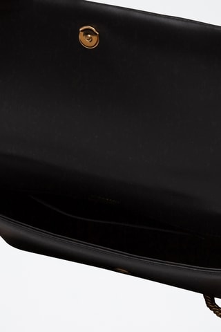 Sac bandoulière en cuir Quilted - Noir