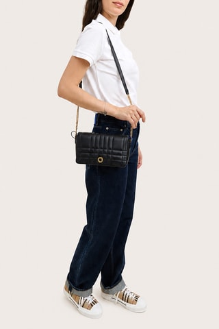 Sac bandoulière en cuir Quilted - Noir