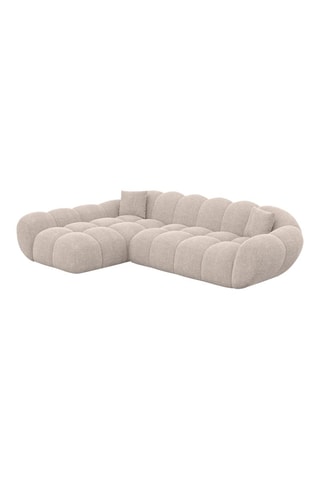 Canapé d'angle gauche Sagnia - Beige - 4 places - En tissu structuré