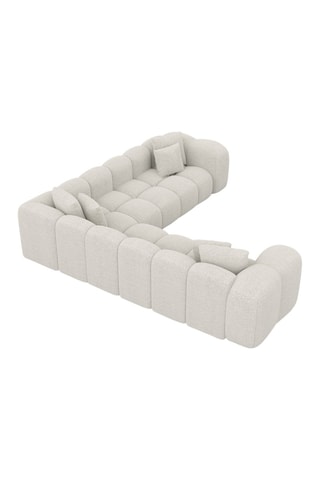 Canapé d'angle Nuvola - Blanc - 6 places - Tissu bouclé