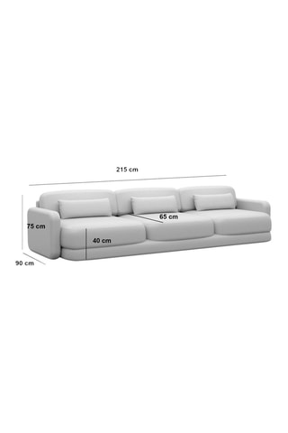 Canapé droit Migala - Beige foncé - 3 places - Toucher velours