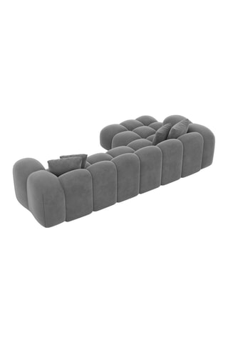 Canapé d'angle gauche Nuvola - Gris foncé - 5 places - Toucher velours