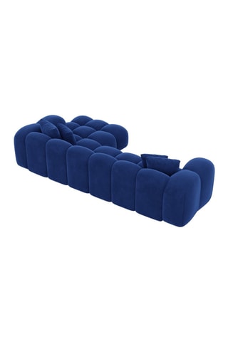 Canapé d'angle droit Nuvola - Bleu foncé - 5 places - Toucher velours