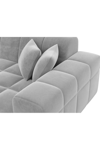 Canapé d'angle Cardano - Gris clair - 6 places - Toucher velours