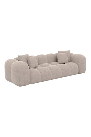 Canapé convertible - Beige - 3 places - En tissu structuré