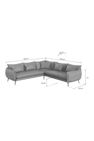 Canapé d'angle Form Ragusa - Beige foncé - 5 places - Toucher velours