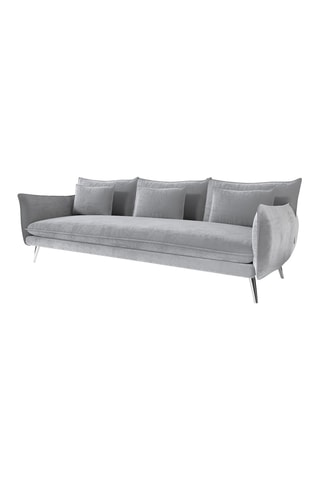 Canapé Ragalia - Gris clair - 4 places - Toucher velours