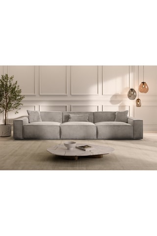 Canapé Lionel - Gris clair - 4 places - Toucher velours