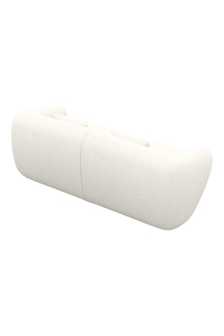 Canapé Maitano - Blanc - 2 places - En tissu bouclé