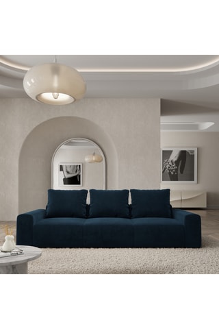 Canapé Moya - Bleu marine - 4 places - Toucher velours