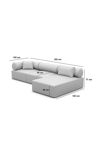 Canapé d'angle droit Ragusa - Marron - 5 places - Toucher velours