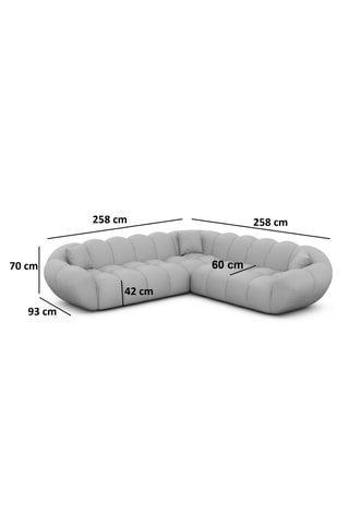 Canapé d'angle réversible Sagnia - Ecru - 5 places - Toucher velours