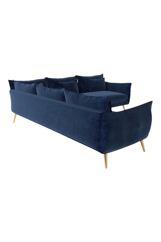 Canapé d'angle réversible Ragalia - Bleu marine - 5 places - Toucher velours
