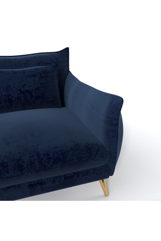 Canapé d'angle réversible Ragalia - Bleu marine - 5 places - Toucher velours
