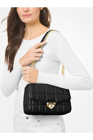 Sac porté épaule en cuir - Noir