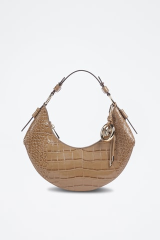 Sac porté épaule en cuir - Beige