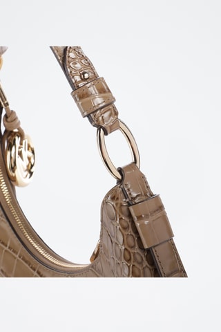 Sac porté épaule en cuir - Beige