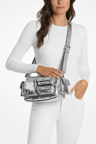 Sac bandoulière en cuir - Argenté