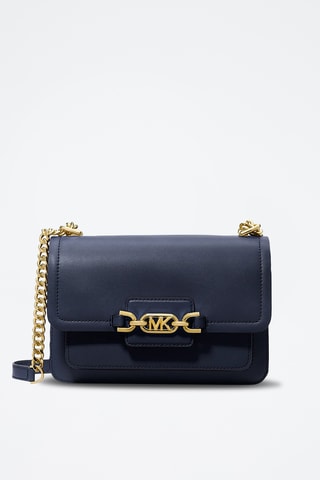 Sac porté épaule en cuir - Bleu marine