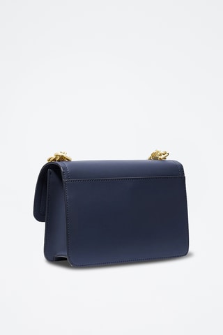 Sac porté épaule en cuir - Bleu marine