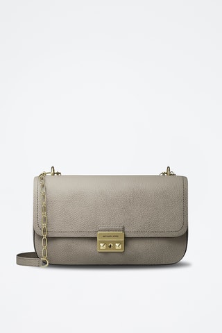 Sac porté épaule en cuir - Gris