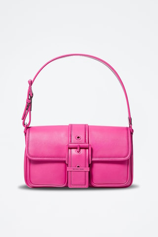 Sac porté épaule en cuir - Fuchsia