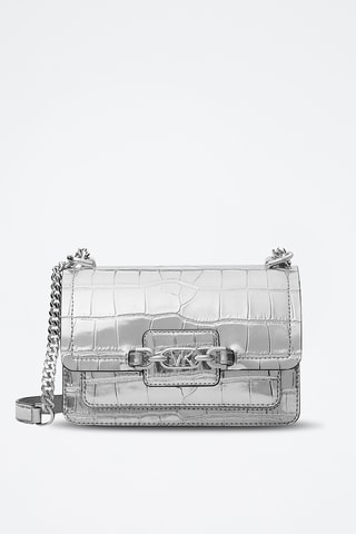 Leren Trendy Handtas - Zilverkleurig