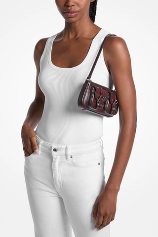 Leren Trendy Handtas - Bordeauxrood