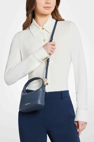 Leren Schoudertas - Blauw