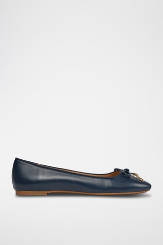 Ballerines en cuir - Bleu marine