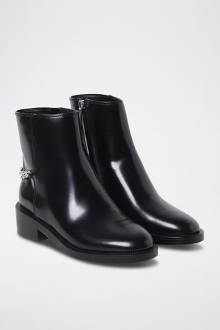 Bottines en cuir - Noir