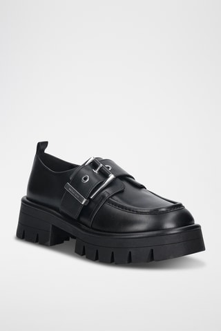 Mocassins plateformes en cuir - Noir
