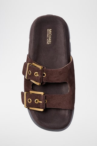 Mules plateformes en cuir - Marron