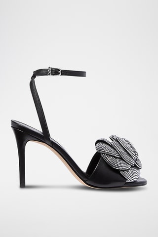 Leren Sandalen met Hak - Zwart