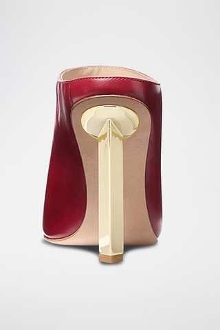Mules à talons en cuir - Rouge