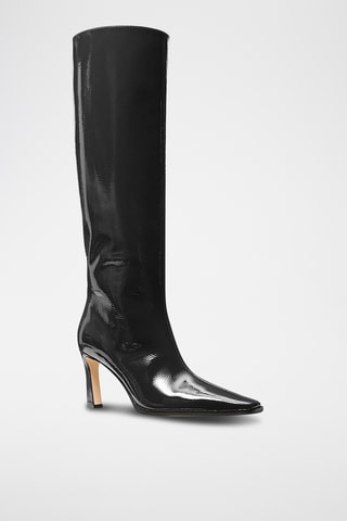 Bottes en cuir verni - Noir