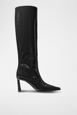 Bottes en cuir verni - Noir