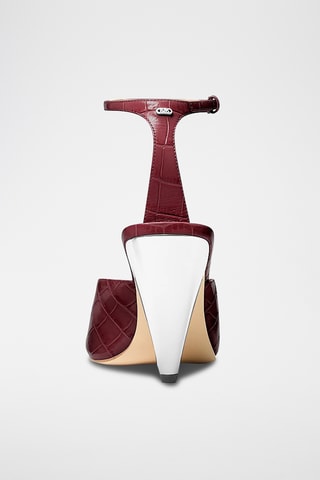 Sandales à talons en cuir - Bordeaux