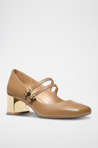 Leren Mary Janes met Hak - Bruin