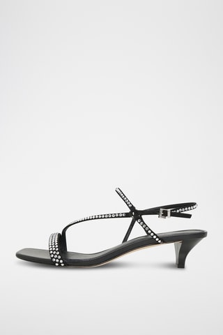 Sandales à talons en cuir - Noir
