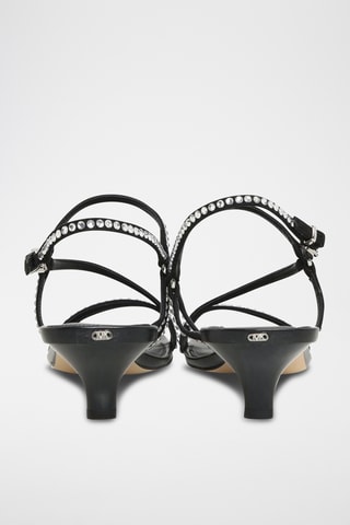 Sandales à talons en cuir - Noir