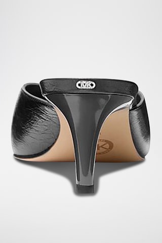 Mules à talons en cuir - Noir