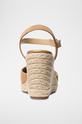 Leren Espadrilles met Sleehak - Beige