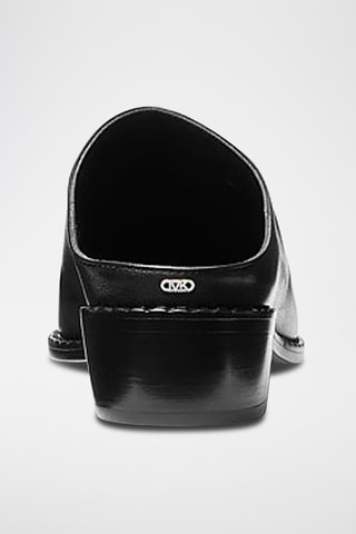 Mules à talons en cuir - Noir