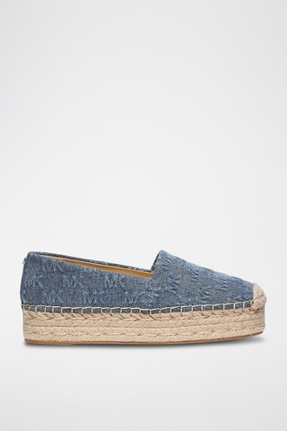 Espadrilles plateformes en jean - Bleu